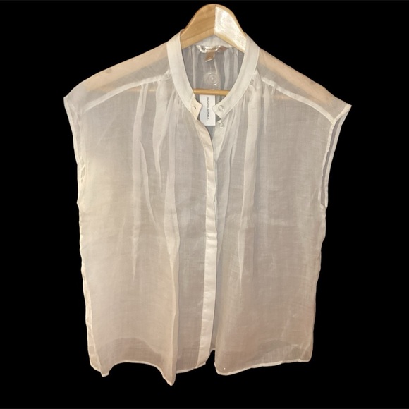 NWT Banana Republic Oversized Ramie Shirt, White, Relaxed fits like Medium - Picture 1 of 8